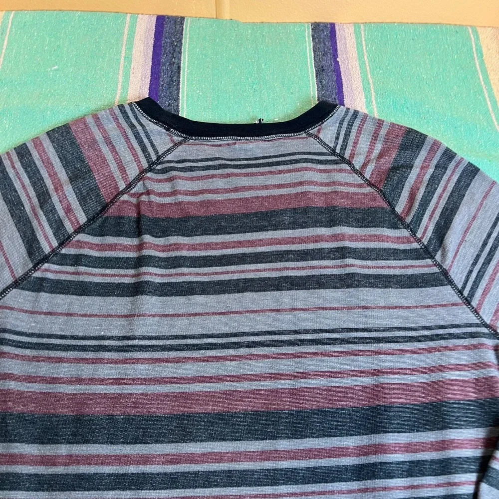 Tony Hawk Sweatshirt Mens XL Grey Burgundy Striped Raglan Skater Pullover